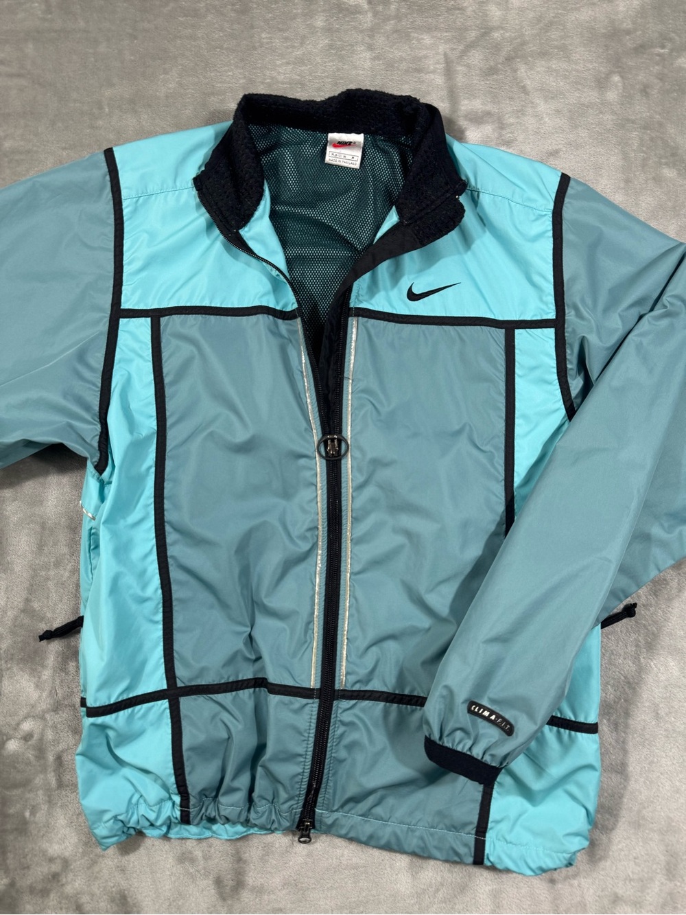 Vintage Nike Jacket Women’s M Teal Nike Fit Windbreaker Full Zip Track Coat 90s